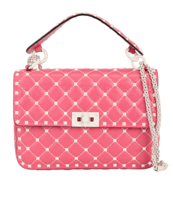 Valentino Rockstud Crossbody, Leather, Pink, White DB/S 2*
